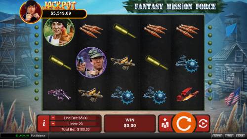 Fantasy Mission Force Big Bonus Slots Main Game Board