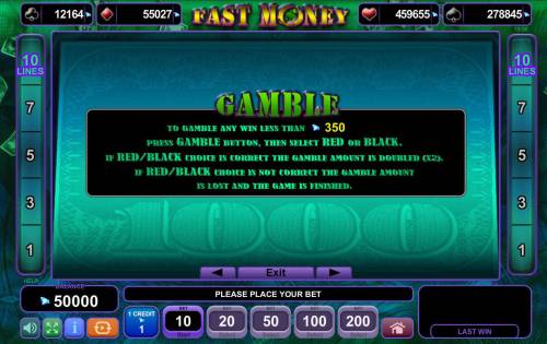 Fast Money Big Bonus Slots Gamble Feature Rules