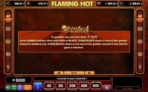 Flaming Hot Big Bonus Slots Gamble Feature Rules