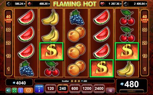 Flaming Hot Big Bonus Slots Scatter Win