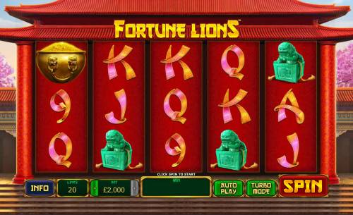 Fortune Lions Big Bonus Slots Main Game Board