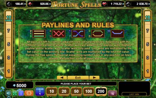 Fortune Spells Big Bonus Slots General Game Rules