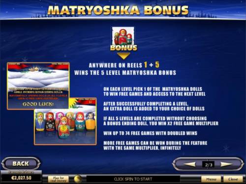 From Russia With Love Big Bonus Slots Matryoshka Bonus Feature Game Rules