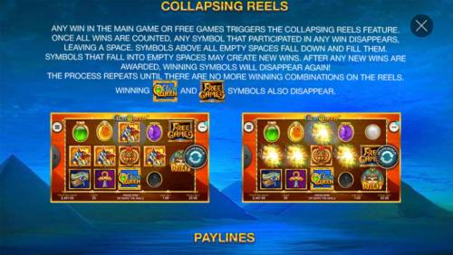 Gem Queen Big Bonus Slots Collapsing Reels - Any winning combination triggers the collapsing Reels Feature.