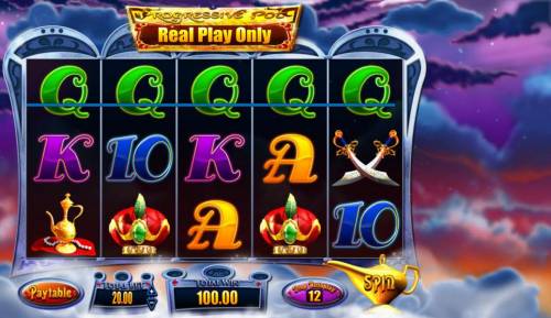Genie Jackpots Big Bonus Slots A five of a kind leads to a 100.00 payout.