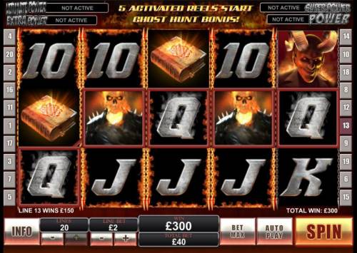 Ghost Rider Big Bonus Slots 5 of a kind paysout 300 coin jackpot