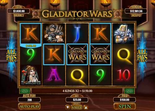 Gladiator Wars Big Bonus Slots Four of a kind