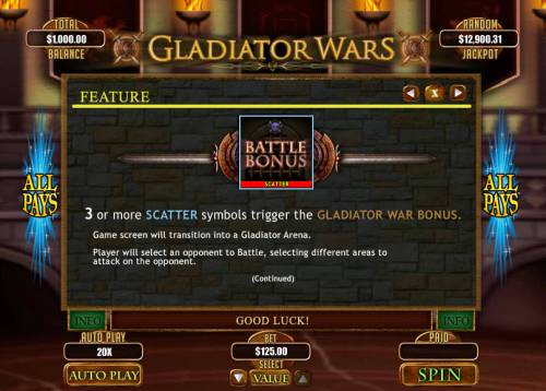 Gladiator Wars Big Bonus Slots Free Spins Rules