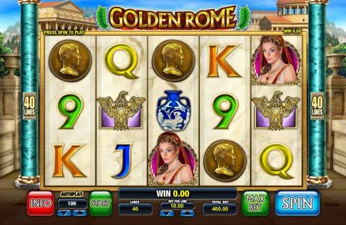 Golden Rome Big Bonus Slots Main Game Board