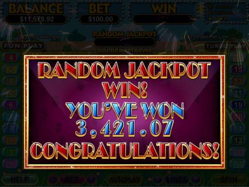 Golden Retriever Big Bonus Slots Random Jackpot Winner