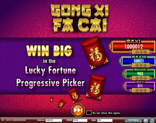 Gong Xi Fa Cai Big Bonus Slots Win big in the Lucky Fortune Progressive Picker