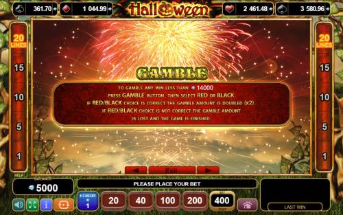 Halloween Big Bonus Slots Gamble Feature Rules