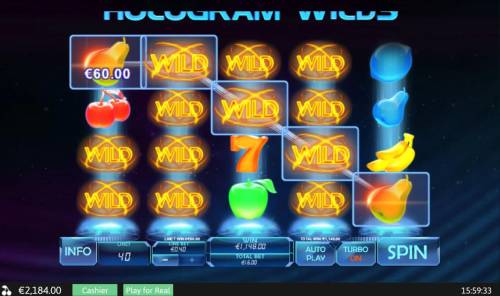 Hologram Wilds Big Bonus Slots Multiple winning paylines triggers a big win!