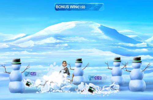 Ice Run Big Bonus Slots Select a snowman to hit and reveal your prize award.