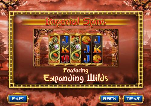 Imperial Dragon Big Bonus Slots Imperial Spins featuring expanding wilds.
