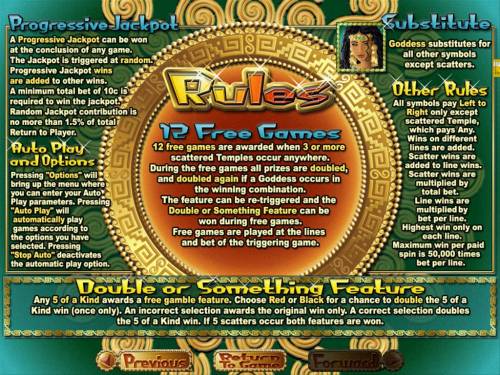 Incan Goddess Big Bonus Slots Free Games, Wild, Progressive Jackpot and General Game Rules.