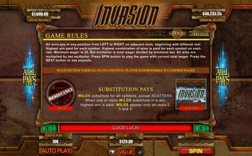 Invasion Big Bonus Slots A winning Five of a Kind