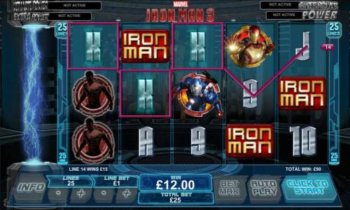 Iron Man 3 Big Bonus Slots three scatter symbols triggers hall of armour free games feature