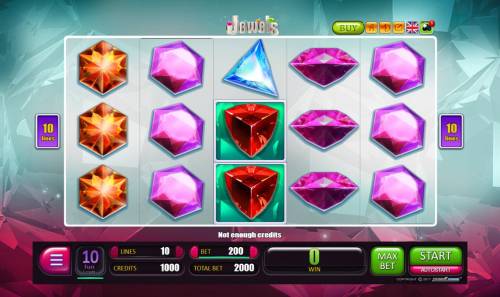 Jewels Big Bonus Slots Main Game Board