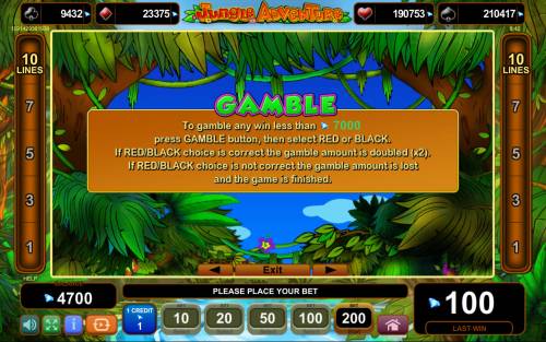Jungle Adventure Big Bonus Slots Gamble Feature Rules