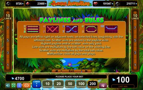 Jungle Adventure Big Bonus Slots General Game Rules