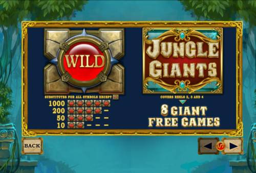 Jungle Giants Big Bonus Slots Wild and Scatter Symbols Rules and Pays