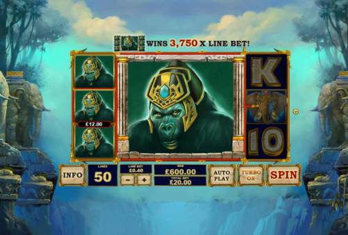 Jungle Giants Big Bonus Slots Multiple winning paylines triggers a big win!