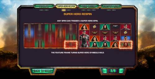 Justice League Big Bonus Slots Super Hero Respin Rules