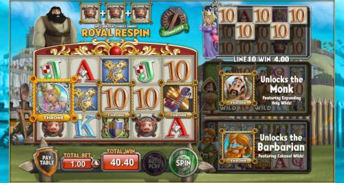 Kingdom of Wealth Big Bonus Slots Queen Reel feature pays out a total of 40.40