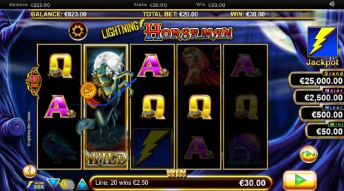Lightning Horseman Big Bonus Slots stacked wild triggers multiple winning combinations