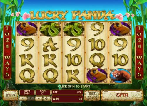 Lucky Panda Big Bonus Slots main game board