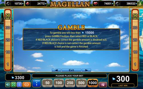 Magellan Big Bonus Slots Gamble Feature Rules