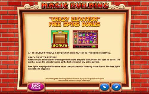 Magic Building Big Bonus Slots crazy elevator free spins bonus feature rules