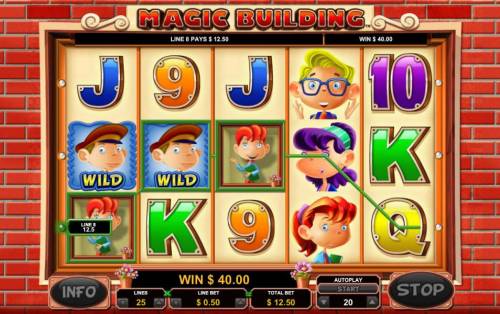 Magic Building Big Bonus Slots multiple winning paylines triggers a $40 jackpot