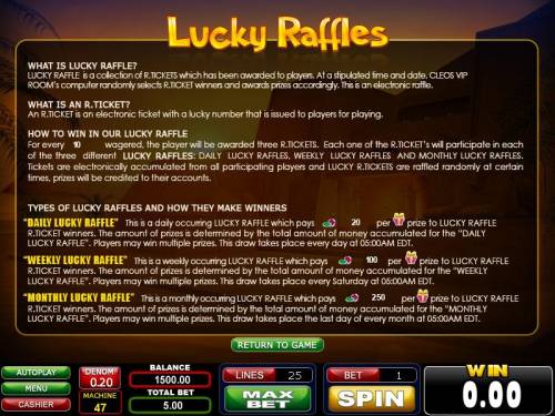 Magic Signs Big Bonus Slots lucky raffles game rules