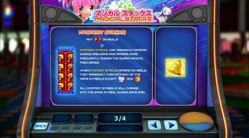 Magical Stacks Big Bonus Slots Mystery stacks can randomly appear during main game and appear more frequently during the Super Magical Free Games.