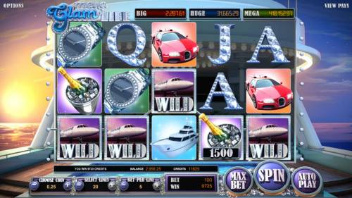 Mega Glam Life Big Bonus Slots Another big win triggered by wilds and multiple winning paylines. 9,725 coin payout
