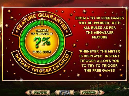 Megasaur Big Bonus Slots Instant Trigger Chance Rules - Continued