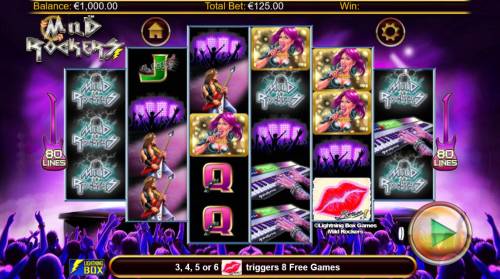 Mild Rockers Big Bonus Slots Main Game Board
