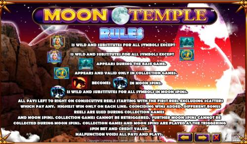 Moon Temple Big Bonus Slots Game Rules
