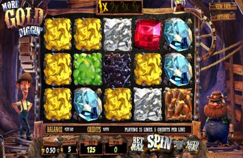 More Gold Diggin' Big Bonus Slots main game board