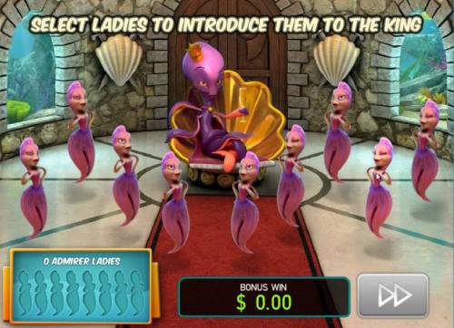 Octopus Kingdom Big Bonus Slots Select ladies to introduce them to the king. Select up to eight ladies or until one of the ladies is hooked and reeled up.