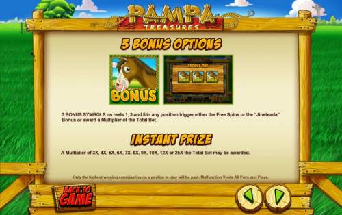 Pampa Treasures Big Bonus Slots 3 bonus options