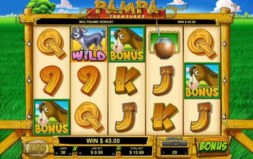 Pampa Treasures Big Bonus Slots bonus feature triggered