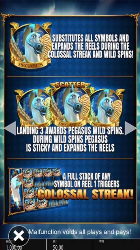 Pegasus Rising Big Bonus Slots Wild and Scatter Symbols Rules and Pays