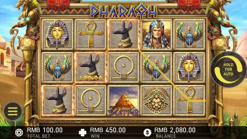 Pharaoh Big Bonus Slots A winning Three of a Kind.