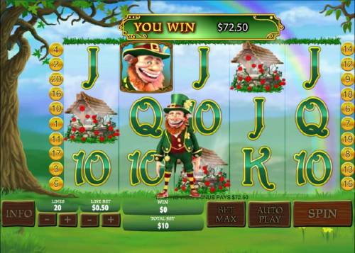 Plenty O' Fortune Big Bonus Slots Three bonus symbols triggers the Wishing Well Bonus feature and a $72 jackpot