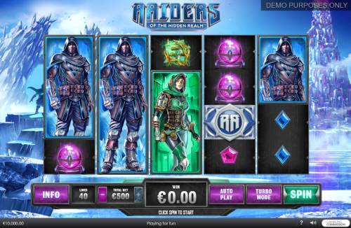 Raiders of the Hidden Realm Big Bonus Slots Main Game Board