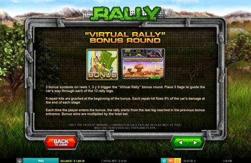 Rally Big Bonus Slots Virtual Rally Bonus Rules