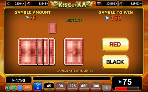 Rise of Ra Big Bonus Slots Red or Black Gamble feature